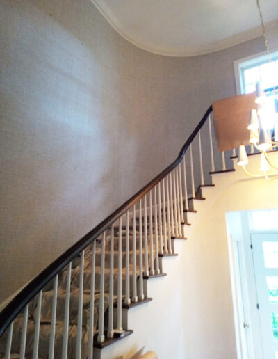kansas city wallpaper installer portfolio example stairway wallpaper after