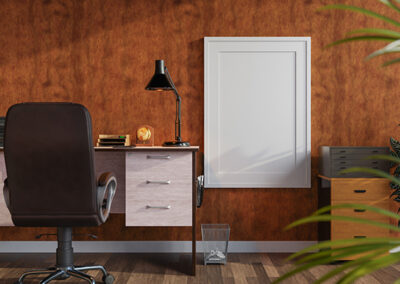 wood-look professional wallpaper installation in office