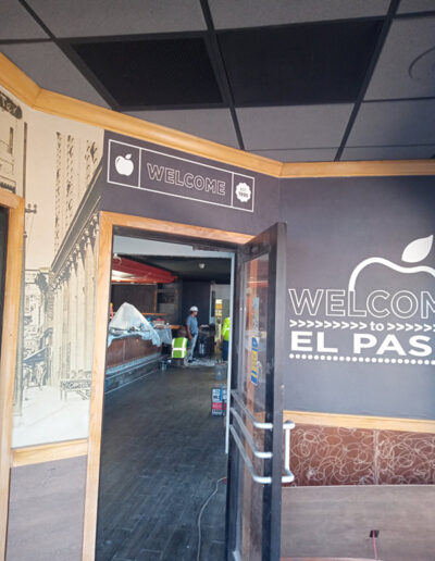 applebees foodservice store custom wallpaper integrating directional signs