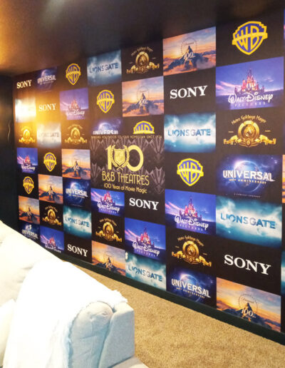 b&b theaters event wallpaper installation step and repeat wall